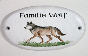 Türschild Familie Wolf